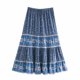 thumbnail image 3 of Blusas de manga larga para mujer de TEELYNN, blusas vintage con cuello en V y estampado floral azul, blusas casuales bohemias para playa para otoño, blusas 2024, 3 of 5