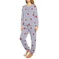thumbnail image 5 of MVRLSH Pajamas For Women Set Cute Strawberry Print Winter Coral Fleece Pajama Set Thick Warm 2 Piece Flannel Loungewear Cozy Blue M-Xxl, 5 of 9