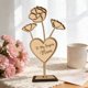 thumbnail image 1 of Decoración de la mesa familiar de figuras de madera, adorno artesanal para comedor, regalo personalizado para el Día de la Madre, escultura de madera maciza natural para guardar en recuerdo, 1 of 6