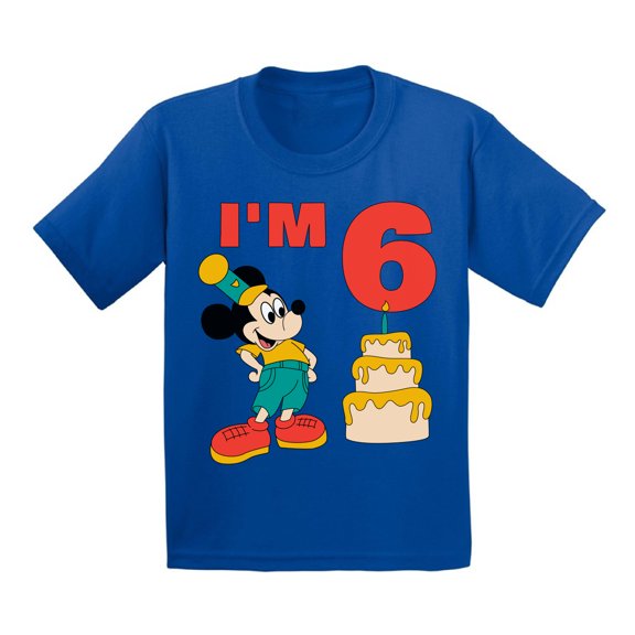 Awkward Styles Youth Shirt Mickey I'm Birthday Kids Boys Tshirt for Boys Minnie Steamboat Willie Child Age 6 Years Cotton T-shirts S M L XL Graphic Tee