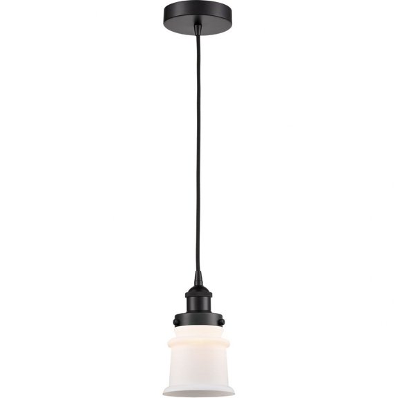 616-1PH-BK-G181S Innovations Lighting Canton - 1 Light Mini Pendant In Industrial Style-10 Inches Tall and 6 Inches Wide-Matte Black Finish-Matte
