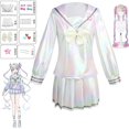 thumbnail image 3 of Juego NEEDY GIRL OVERDOSE Disfraz de cosplay de KAngel Conjunto completo de ropa Traje de marinero Uniforme Jk Faldas de color láser Peluca de cinta † †, 3 of 5