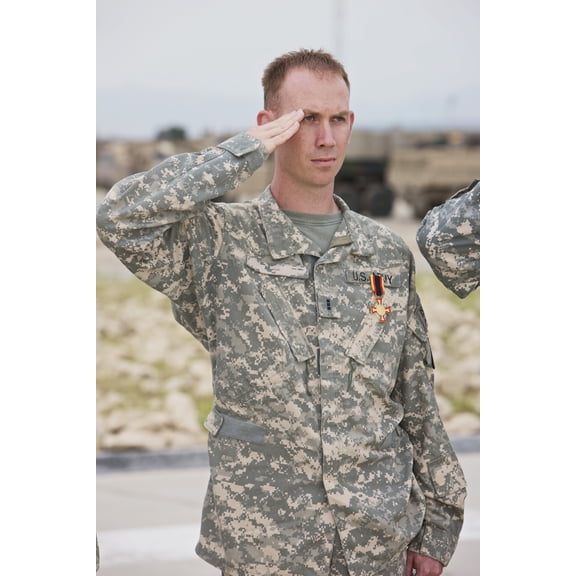 A US Army soldier and recipient of the German Gold Cross Canvas Art - Terry MooreStocktrek Images (24 x 35)