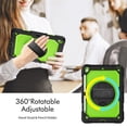 thumbnail image 2 of iPad Pro 11 Inch 4th/3rd/2nd/1st Generation Case 2022 2021 2020 2018 Case with Built-in Screen Protector, Shockproof Rotatable Kickstand Cover Hand Strap and Shoulder Strap,Black+Green, 2 of 8