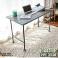 thumbnail image 6 of Restore by Pipe DÉCOR Solid Wood Office Desk Top, Reclaimed Ponderosa Pine Wood in Riverstone Grey, 48 in. x 24 in. x 1.25 in., 6 of 15