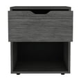 thumbnail image 4 of 19.7" H Nightstand End Table with Open Shelf, Light Gray, 4 of 7