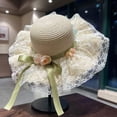 thumbnail image 5 of Sun Hat Women VLOOCKLW Wide Brim Straw Floppy Hat for Beach Summer Vacation Garden Packable Roll Up UPF 50+ Beige, 5 of 5