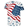 thumbnail image 4 of Elvqul Fourth of July T-Shirts for Women White Short Sleeve Tops American Flag Patriotic Pullover Crew Neck Independence Womens Shirts Eagle, 4 of 5