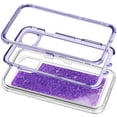 thumbnail image 4 of Designed for Apple iPhone 14 Heavy Duty Case, Heavy Duty Glitter Case for Girls Women Liquid Bling Sparkle Shining Glitter Luxury Shockproof Phone Case Cover for Apple iPhone 14,Purple, 4 of 7
