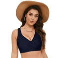 thumbnail image 3 of Siilsaa Push Up Swim Top Women Halter Bikini Top Only Retro Swimsuit Top Push Up Bathing Suit Top No Bottom Navy,M, 3 of 7