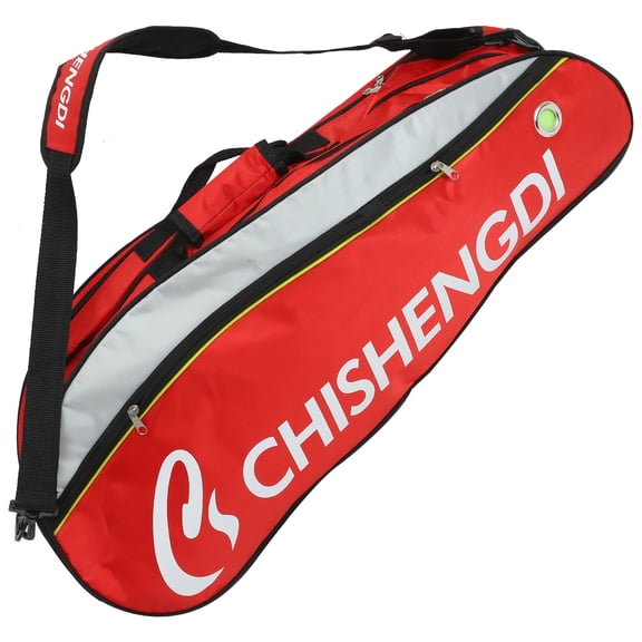 Dark Red Nylon Badminton Sports Bag with Two Spacious Layers for Racket Storage and Organized Gear
