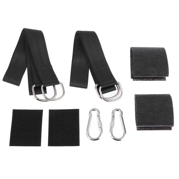 de cinturón de correas de árbol de hamaca colgante de nailon 1000D con 2 hebillas de mosquetón Negro Cola Correas para hamacas