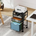 thumbnail image 7 of Rolling File Cart with 3 Drawers, Under Desk Storage Mobile Filing Cabinet for Home Office, Hanging File Folders Organizer, Utility Cart with Wheels, Printer Stand, Black, 7 of 7
