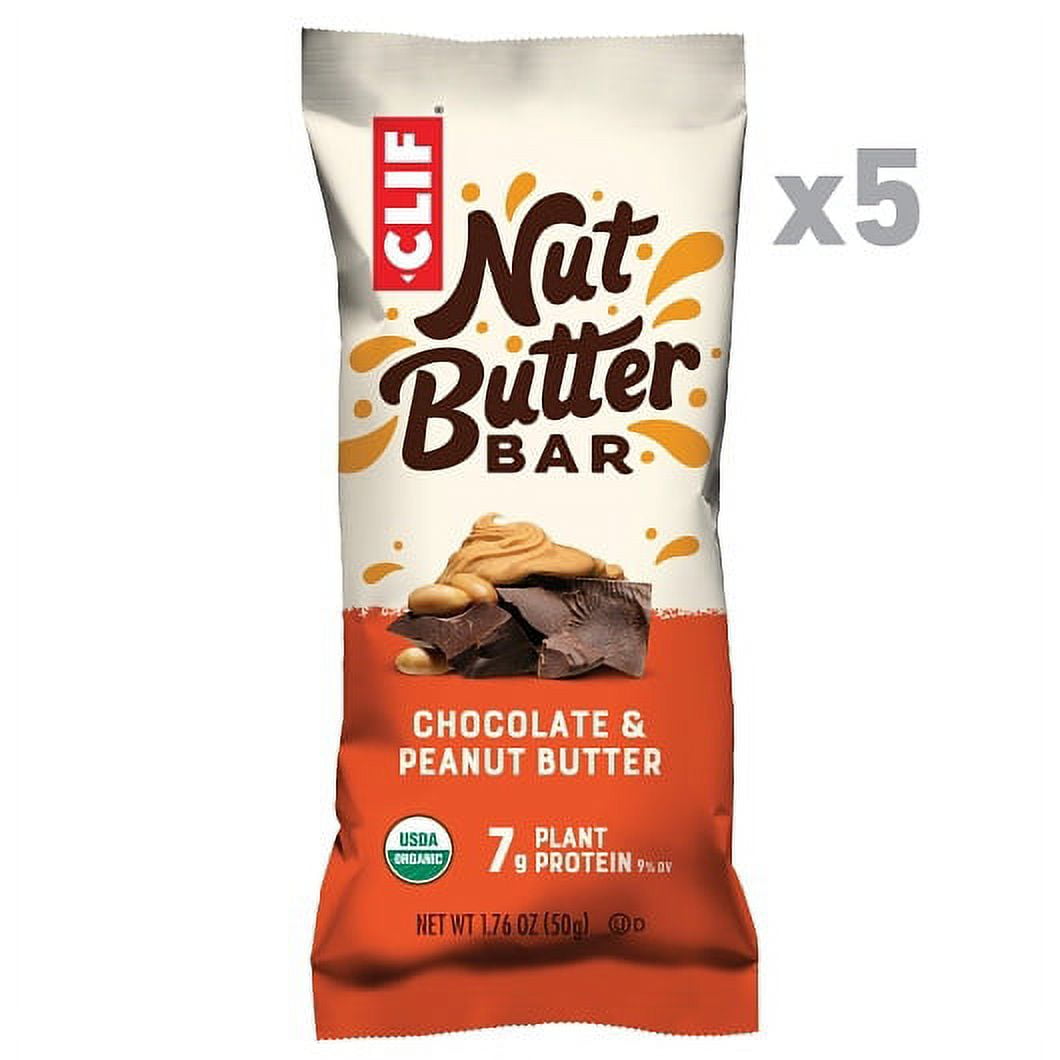 (Price/Case)Clif Bar Nut Butter Chocolate Peanut Butter Organic Snack Bar 5ct, 6 boxes per case