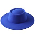 thumbnail image 3 of Faithtur Female Hat, ts Solid Color Flat-Top Cap Blower Hat Woolen Cap Fedoras, 3 of 5