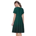 thumbnail image 6 of Vsdgher Dark teal green for Womens Summer 2025 Casual Midi Maxi Dresses Lightweight Short Sleeve Round Neck Beach Dress -Small, 6 of 7