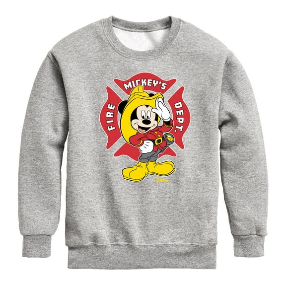 Disney - Firefighter Mickey - Fire Dept. At Your Service - Toddler & Youth Crewneck Fleece Sweatshirt