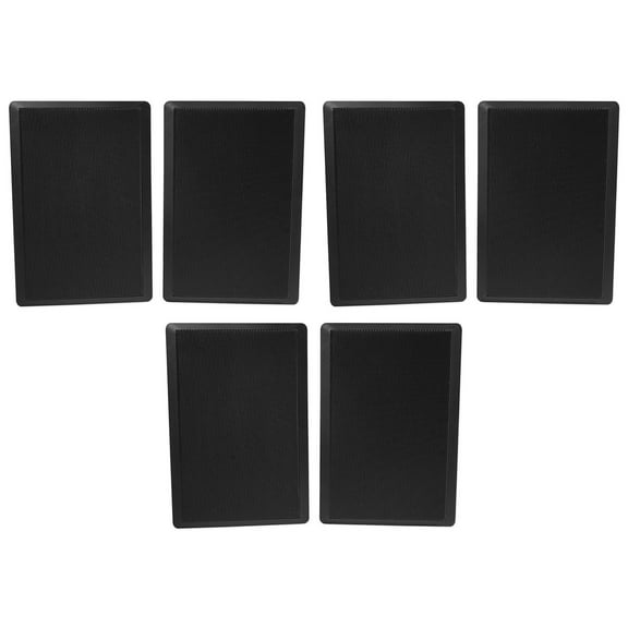 (6) Rockville RockSlim 70B Black 5.25" 70v Commercial Restaurant Wall Speakers