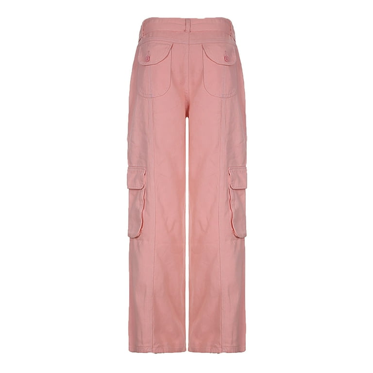 YYDGH Women Cargo Pants Ripped Boyfriend Jeans High Waist Baggy  