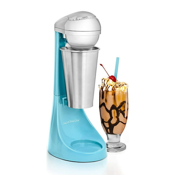 Nostalgia Retro 2 Speed Milkshake Maker with Stainless Steel Cup, Blue