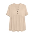 thumbnail image 7 of Shirts for Women Plus Size V Neck Short Sleeve Tops Summer Loose Fit Dressy Business Casual Blouses, 7 of 7