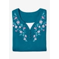 thumbnail image 3 of Woman Within Women's Plus Size 7-Day Layered-Look Embroidered Henley Tunic, 3 of 6