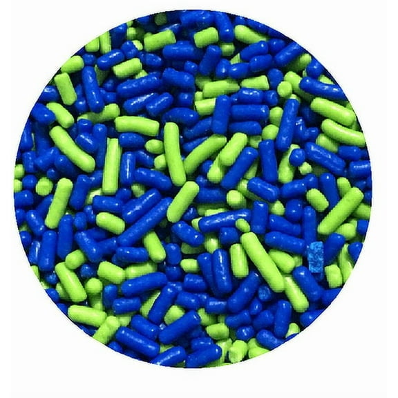 Sprinkle Deco® Lime Green and Blue Cake Pop Cookie Cupcake Cakes Semi-Sweet Edible Confetti Decorations Sprinkles Desert Jimmies Toppers