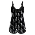 thumbnail image 4 of YuYuBao Womens Pajamas Sets Skeleton Print Camis + Shorts 2 Piece Sets Sleepwear Lace Backless Trim Loungewear, 4 of 5