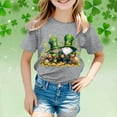 thumbnail image 2 of St. Patrick's Day Short Sleeve Graphic T-Shirt for Teen & Kids Girls, Holiday Casual Round Neck Tee for School & Play, 2 of 4