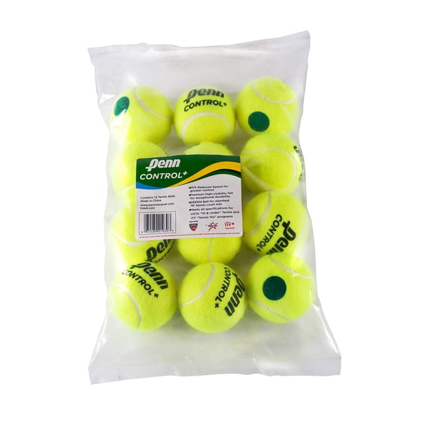 Pelotas de tenis Penn Control Plus Youth Felt Green Dot x12