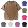 thumbnail image 1 of HVOBTTY Mens Summer Soft Versatile Pullover Fashion Casual Solid Color Short Sleeve Round Neck Loose Stretch Breathable Daily Base Layer Shirts Hot Pink, XXXXXL, 1 of 3
