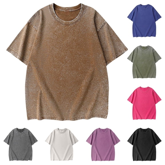ZyeKqe Mens T-Shirts Plus Size Casual Summer Short Sleeve Crew Neck Basic Tees Loose Fitted Dropped Shoulder Tops