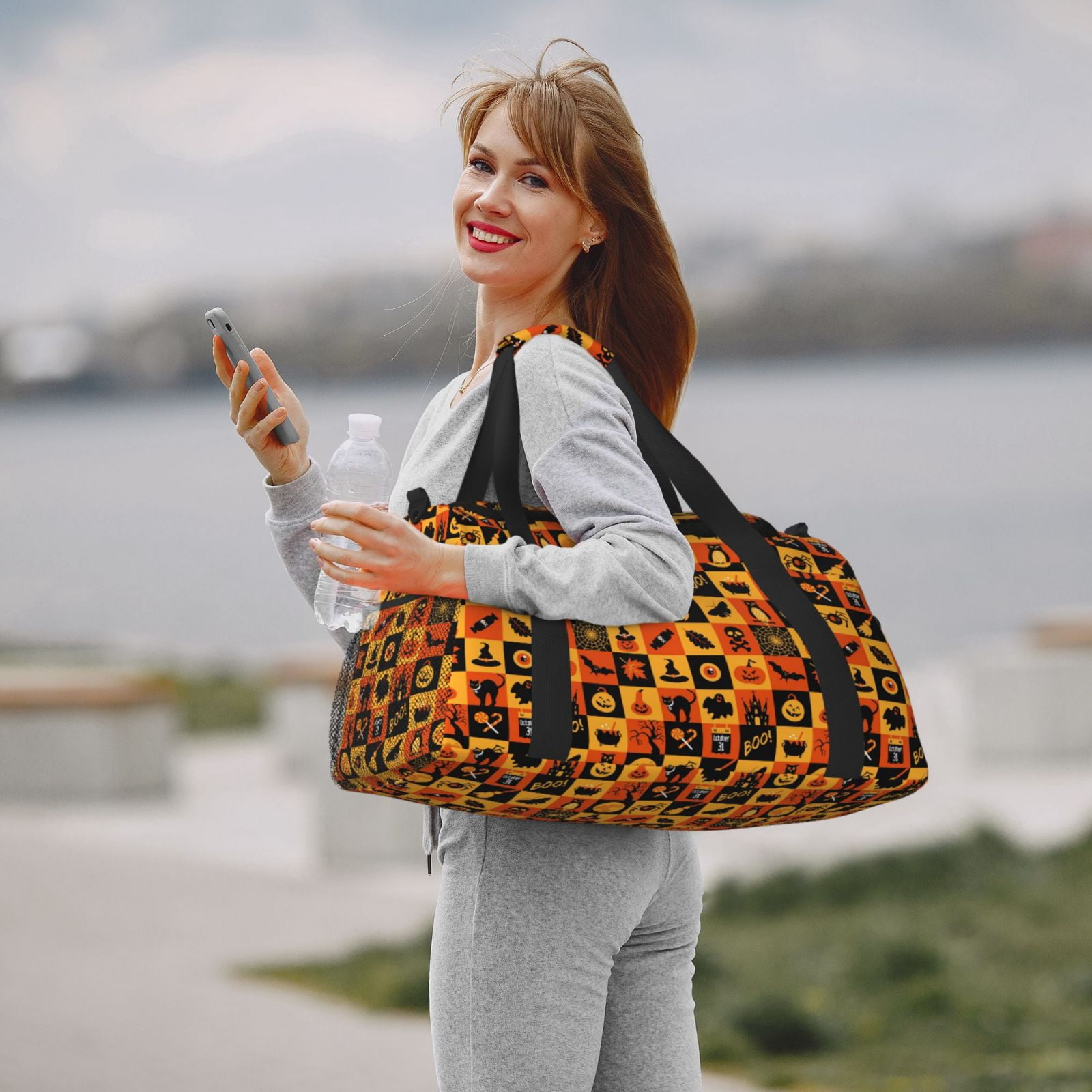 Fuzoiu Halloween Print Travel Duffle Bag,Carry On Tote Bags,Duffel Bag,Sport Gym Bag, Hospital Bag for Labor and Delivery, Overnight Bag,Luggage Bag