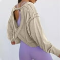 thumbnail image 6 of hotojiny Workout Tops for Women Open Back Long Sleeve Yoga Shirts Cute Athletic Running Casual Backless Pullover Loose Fit, 6 of 7