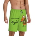 thumbnail image 2 of Naloa Drink Coffee And Do Good Men's Short Pajama Pants, Lounge Comfort Shorts with Elasticized Waistband and Side Pockets - Small, 2 of 9