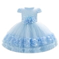 thumbnail image 2 of KAUOD Flower Girl Dress Cap Sleeve Crewneck Lace Puffy Formal Dresses Tulle Birthday Wedding Princess Pageant Dress, 2 of 8