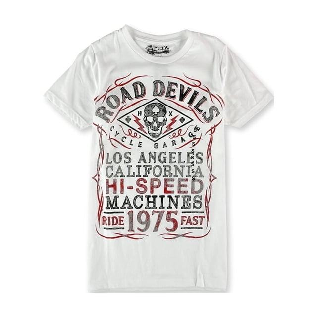Camiseta gráfica Helix Road Devils para hombre blanca grande