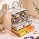 thumbnail image 2 of 8016 Desktop Ins Multi-Stacked Storage Box Dormitory Desk Transparent Drawer Student Stationery Off, 2 of 5