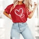 thumbnail image 5 of RKSTN Valentine's Day Gift Women's Cotton T Shirts Oversized Crewneck Valentine Printed Short Sleeve Shirt Pullover Top Womens Casual Graphic Print Round Neck Plus Size Loose Comfy Summer Tee Shirt, 5 of 8