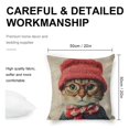 thumbnail image 2 of Cute cat linen throw pillowcase decoration pillowcase gifting preferred 20x20 inch cushion cover 4 sets sofa pillowcase sofa bedroom living room car, 2 of 8