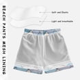 thumbnail image 3 of FORMRS Boys Swim Trunks Quick Dry Mesh Liner Boardshorts Sizes XS-XL, Beige Art Pattern, 3 of 7