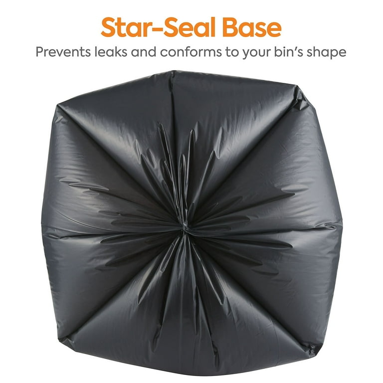 PlasticMill 40-45 Gallon Black 1.5 Mil 40x46 100 Bags/Case Garbage Bags.