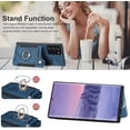 thumbnail image 4 of Note 20 Ultra Case,Card Holder Wallet for Galaxy Note 20 Ultra 5G Case,Ring Holder Stand,RFID-Blocking,Wrist Strap,Camera Protector,Leather Protective  Flip Cover Phone Cases 2023 (Blue), 4 of 7
