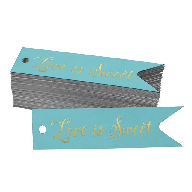 Inkdotpot Étiquettes en Papier Doré Love Is Sweet pour Mariage 100 Pcs