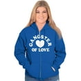 thumbnail image 4 of Cool Funny Gangster of Love Heart Women Plus Size Zipper Hoodie Brisco Brands 3X, 4 of 5