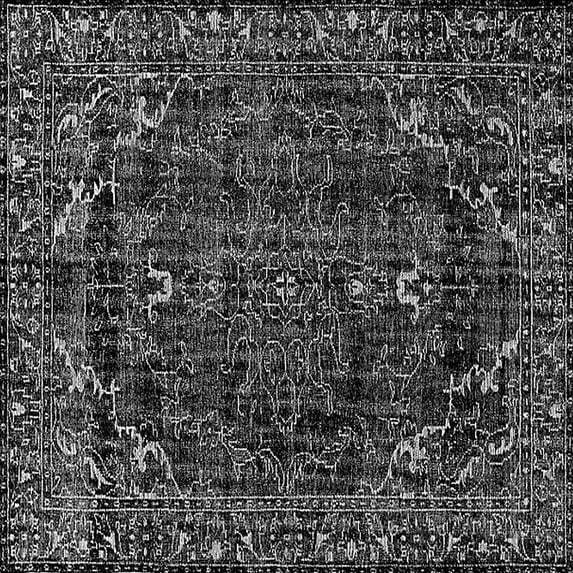 Ahgly Company Indoor Square Persian Gray Bohemian Area Rugs, 3' Square