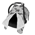thumbnail image 2 of Sigee Gray Tractor Print Multi-use Stretchy Baby Car Seat Cover - Nursing Breastfeeding Canopy, Infant Stroller and High Chair Cover, 2 of 9