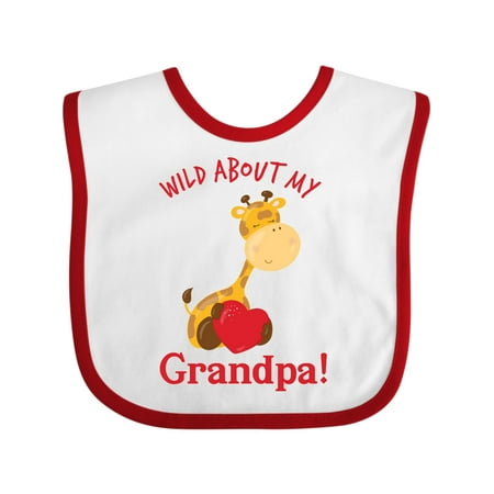 

Inktastic Wild About My Grandpa Gift Baby Boy or Baby Girl Bib