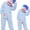 Blue, variant on Big Mouth Monster Pajama Costume for Parent & Little One, Cozy Soft Hooded One Piece with Comb, Silly Monster Onesie Loungewear Family Christmas Pajamas Matching Sets