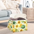 thumbnail image 5 of Foldable Fabric Storage Bin With Handle Collapsible Basket Box Storage With Lid Organizer Green Gourds&yellow Pumpkins, 5 of 7